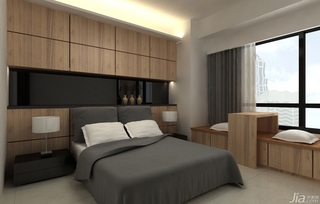 简约风格公寓富裕型120平米卧室飘窗床台湾家居