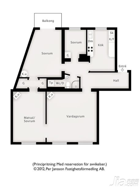 公寓装修,80平米装修,经济型装修,北欧风格,户型图