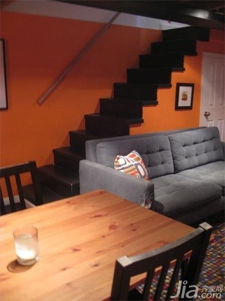 简约风格别墅暖色调经济型90平米客厅楼梯沙发海外家居
