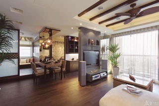 东南亚风格二居室富裕型客厅吊顶台湾家居