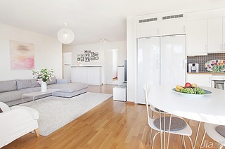 北欧风格公寓经济型90平米客厅餐桌图片