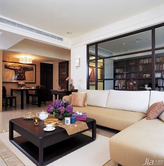 中式风格公寓富裕型110平米客厅沙发台湾家居