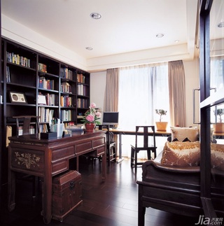 中式风格公寓富裕型110平米书房书架台湾家居