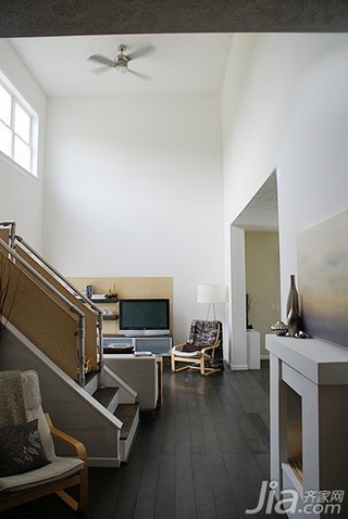 简约风格别墅经济型90平米客厅楼梯电视柜海外家居