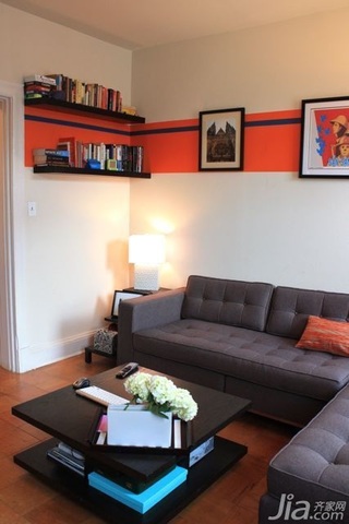 混搭风格公寓经济型60平米客厅沙发海外家居