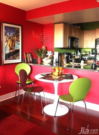 混搭风格公寓红色经济型70平米餐厅餐桌海外家居