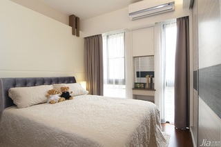 简约风格三居室简洁白色经济型卧室床台湾家居