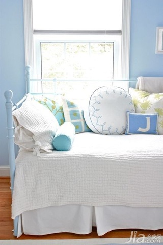简约风格别墅蓝色经济型100平米卧室沙发海外家居