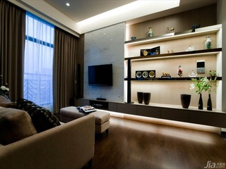 简约风格公寓富裕型客厅电视背景墙婚房台湾家居
