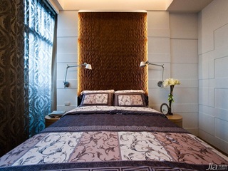 简约风格公寓富裕型卧室卧室背景墙床婚房台湾家居