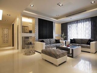 混搭风格公寓富裕型110平米客厅窗帘台湾家居