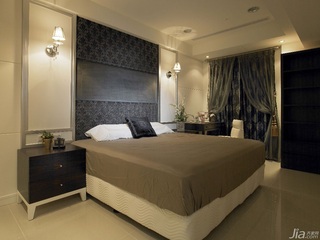 混搭风格公寓富裕型110平米卧室卧室背景墙床台湾家居