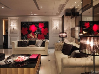 新古典风格公寓富裕型140平米以上客厅背景墙沙发台湾家居