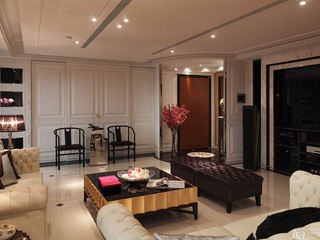 新古典风格公寓富裕型140平米以上客厅吊顶茶几台湾家居
