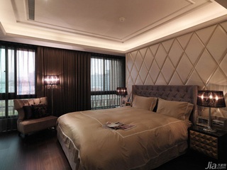 新古典风格公寓富裕型140平米以上卧室卧室背景墙床头柜台湾家居