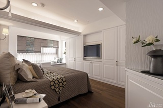 新古典风格公寓富裕型卧室电视背景墙床台湾家居