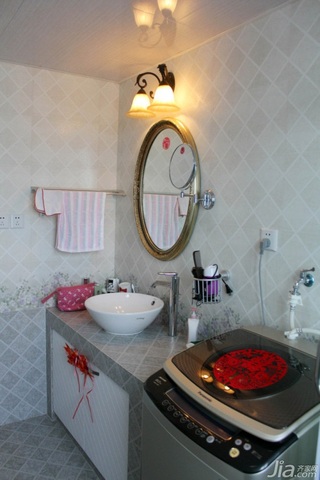 简约风格二居室经济型80平米卫生间洗手台婚房家装图片