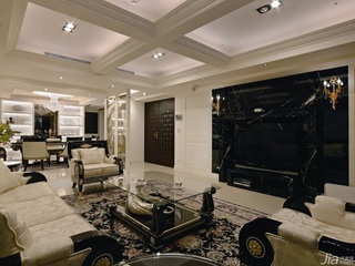 新古典风格公寓富裕型客厅电视背景墙沙发台湾家居