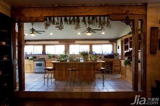 田园风格别墅经济型110平米厨房吧台橱柜海外家居