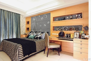 新古典风格公寓豪华型140平米以上卧室卧室背景墙床台湾家居