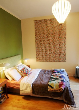 混搭风格公寓经济型100平米卧室卧室背景墙床海外家居