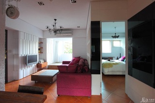 混搭风格公寓富裕型60平米客厅电视背景墙沙发台湾家居