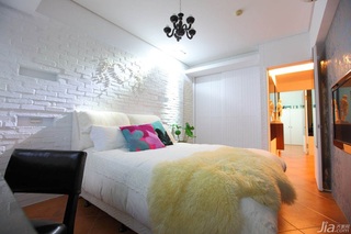 混搭风格公寓富裕型60平米卧室卧室背景墙床台湾家居
