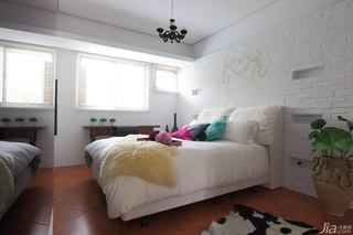 混搭风格公寓富裕型60平米卧室卧室背景墙床台湾家居