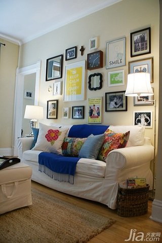 田园风格公寓经济型60平米客厅照片墙沙发海外家居