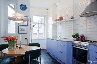 北欧风格公寓蓝色经济型70平米厨房橱柜海外家居