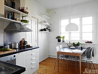 简约风格小户型白色经济型60平米厨房餐桌海外家居