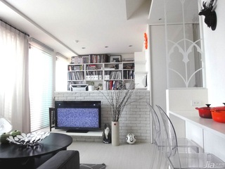 波普风格公寓经济型60平米客厅电视背景墙台湾家居
