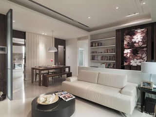 简约风格公寓富裕型60平米客厅背景墙沙发台湾家居