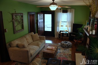 田园风格复式绿色经济型70平米客厅沙发海外家居