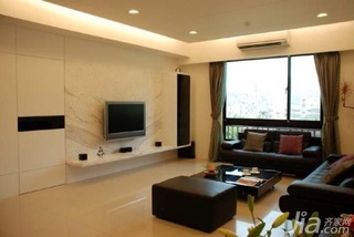 简约风格公寓富裕型120平米客厅电视背景墙沙发台湾家居