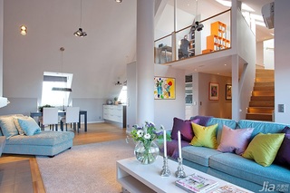 宜家风格复式富裕型80平米客厅沙发海外家居