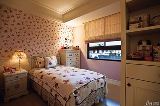 美式乡村风格公寓粉色富裕型卧室床台湾家居
