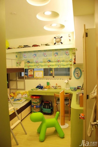 简约风格公寓富裕型儿童房吊顶书桌台湾家居
