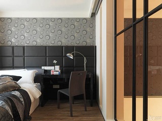 简约风格公寓富裕型140平米以上卧室卧室背景墙书桌台湾家居
