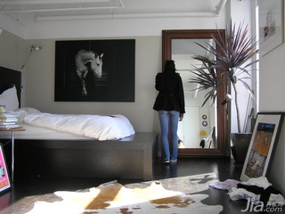 简约风格复式时尚黑白富裕型120平米卧室床图片