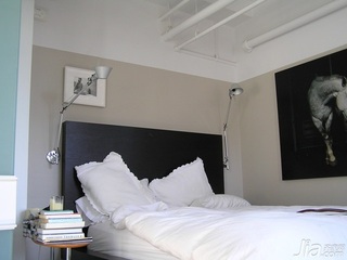 简约风格复式时尚黑白富裕型120平米卧室床效果图