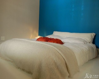 简约风格小户型舒适蓝色经济型70平米卧室床海外家居