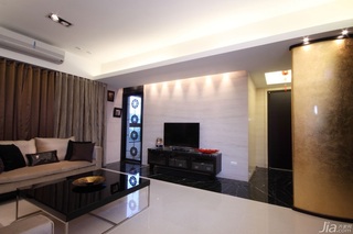 中式风格公寓富裕型客厅电视背景墙电视柜台湾家居