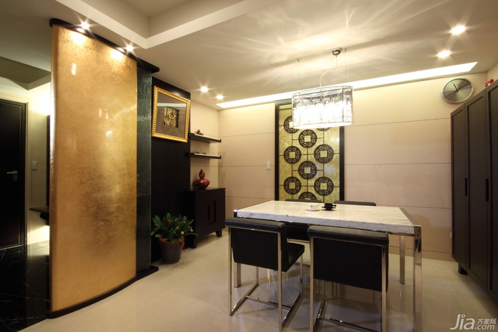 公寓装修,富裕型装修,中式风格,台湾家居,餐桌,餐厅