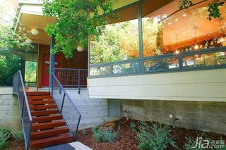 混搭风格别墅经济型140平米以上庭院楼梯海外家居