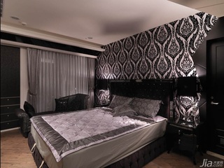 混搭风格公寓富裕型130平米卧室卧室背景墙床台湾家居
