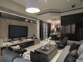 混搭风格公寓富裕型80平米客厅电视背景墙茶几台湾家居