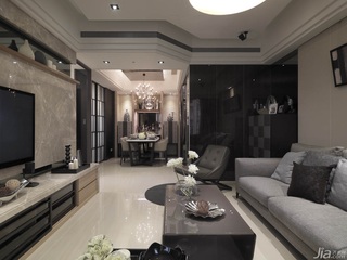 混搭风格公寓富裕型80平米客厅吊顶茶几台湾家居