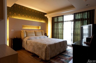 混搭风格复式富裕型140平米以上卧室卧室背景墙床台湾家居