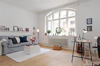 宜家风格小户型白色经济型客厅沙发背景墙沙发效果图